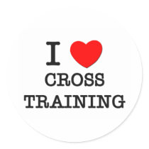 I Love Cross Training Round Sticker