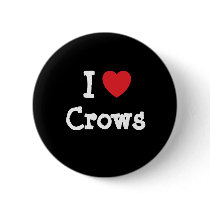 I love Crows heart custom personalized buttons