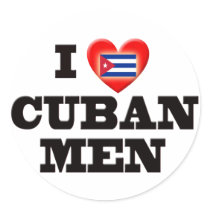 I Love Cuban Men Round Sticker