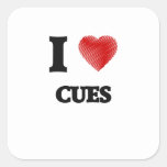I love Cues Square Sticker