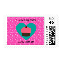 I love cupcake deal with it postage