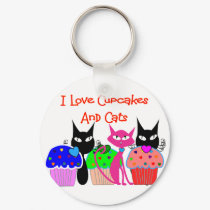 "I love cupcakes and cats"--Cupcake Lovers Gifts keychains by gailg1957 "I love cupcakes and cats"--Cupcake Lovers Gifts keychains