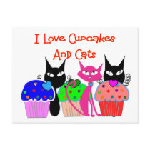 "I love cupcakes and cats"--Cupcake Lovers Gifts postcards by gailg1957 "I love cupcakes and cats"--Cupcake Lovers Gifts postcards