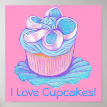 I Love Cupcakes! ~ Blue Cupcake Print