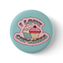 I Love Cupcakes Button