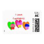 "I Love Cupcakes"--Cupcake lovers gifts postage