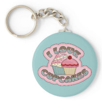 I Love Cupcakes Key Chain