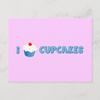 I Love Cupcakes postcards
