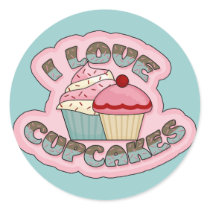 I Love Cupcakes Stickers
