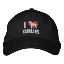 I Love Curlies Embroidered Hat (Dark) embroidered hats by MenagerieMayhem I Love Curlies Embroidered Hat (Dark) embroidered hats