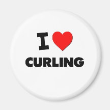 I Love Curling Magnet