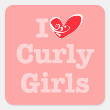 I Love Curly Girls Sticker