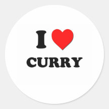 I love Curry Round Stickers
