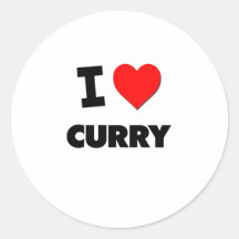 I love Curry Round Stickers
