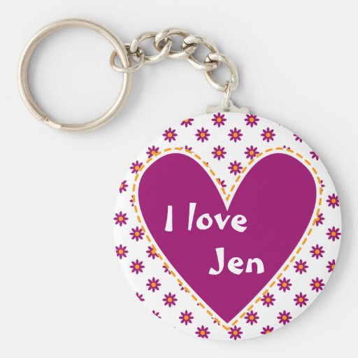"I love" Customize with your name Key Chains Zazzle