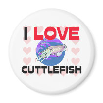 I Love Cuttlefish magnets by foodshirts I Love Cuttlefish magnets