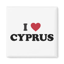 I Love Cyprus Refrigerator Magnets