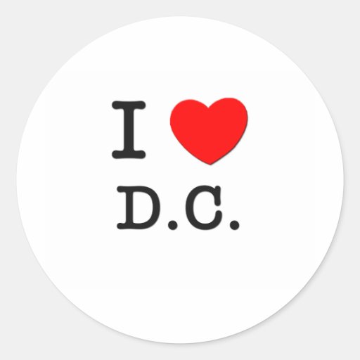 I Love D.C. Round Sticker