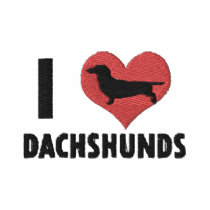 I Love Dachshunds embroidered shirts by MenagerieMayhem I Love Dachshunds embroidered shirts