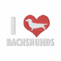 I Love Dachshunds embroidered shirts by MenagerieMayhem I Love Dachshunds embroidered shirts