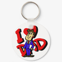 I Love Dad fathers day design keychains