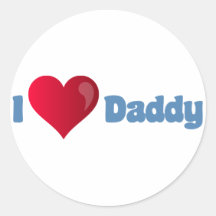 I Love Daddy Round Stickers