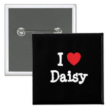 I love Daisy heart T-Shirt Pinback Buttons