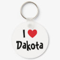I Love Dakota keychains