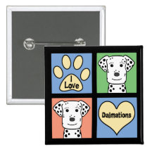 I Love Dalmations Pins