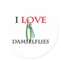 I Love Damselflies stickers