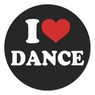 I Love Dance Round Sticker