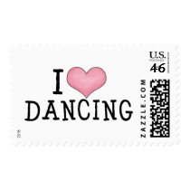 I Love Dancing postage by SoCalTeeShirts I Love Dancing postage