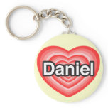 I love Daniel. I love you Daniel. Heart Key Chain