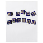 I love Daniel toy blocks in blue flyers