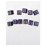 I love Daniel toy blocks in blue Letterhead Design