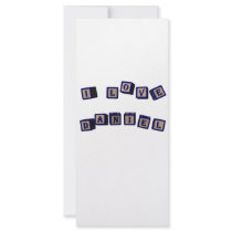 I love Daniel toy blocks in blue Full Color Rack Card