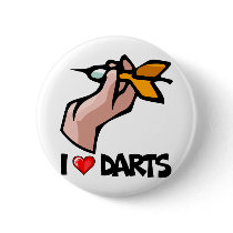 I Love Darts Pinback Buttons