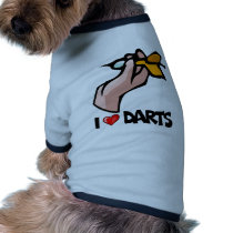 I Love Darts Dog Tee Shirt