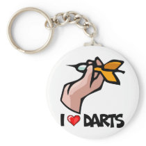 I Love Darts Keychain