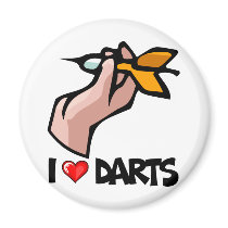I Love Darts Refrigerator Magnets