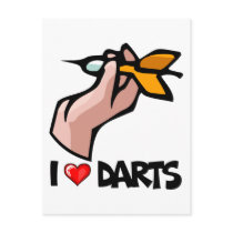 I Love Darts Post Card