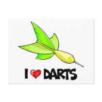 I Love Darts Post Card
