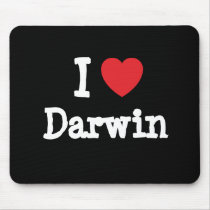 I love Darwin heart custom personalized mousepads