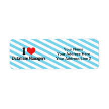 I Love Database Managers Custom Return Address Label