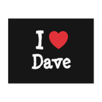 I love Dave heart custom personalized postcards by funnycustomtshirts I love Dave heart custom personalized postcards