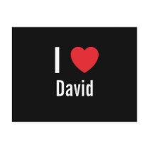 I love David postcards by funnycustomtshirts I love David postcards