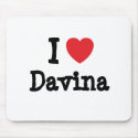 I love Davina heart T-Shirt mousepads by funnycustomtshirts I love Davina heart T-Shirt mousepads