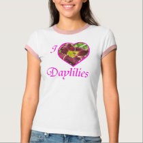 I Love Daylilies in Pink t-shirts