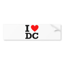 I Love DC Design Bumper Sticker
