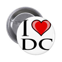 I Love DC - District of Columbia Pinback Buttons